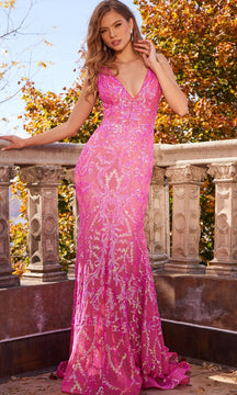 Jovani Sequin Prom Dress with Plunging Neckline