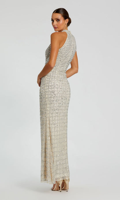 High-Neck Long Beaded Prom Dress: Mac Duggal 23018