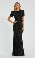 Short Sleeve Sequin Formal Dress: Mac Duggal 24003