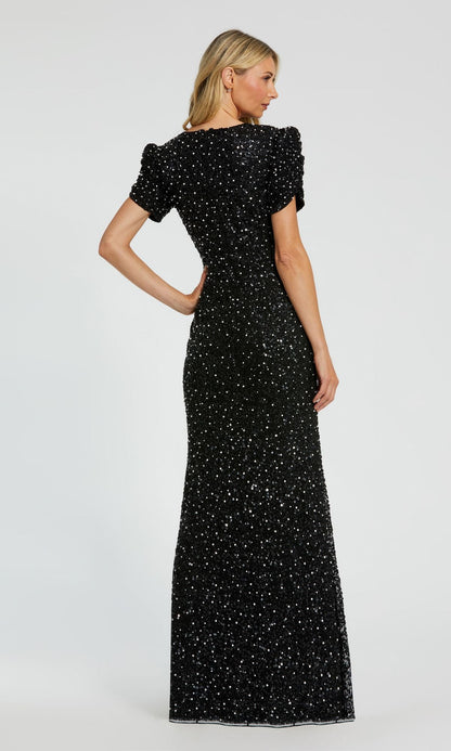 Short Sleeve Sequin Formal Dress: Mac Duggal 24003