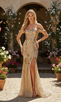 Sequin Corset Prom Dress: PromGirl Exclusive 250008