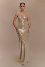 Winston Strapless Sequin Maxi Dress - Taupe