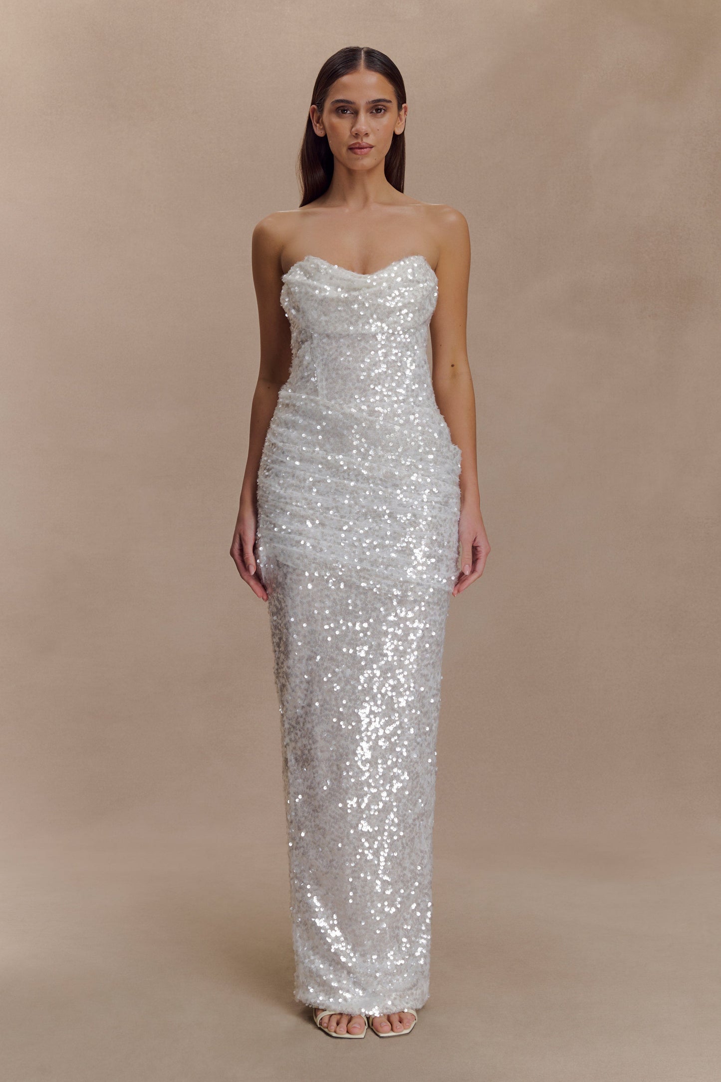Nala Strapless Sequin Maxi Dress - Ivory