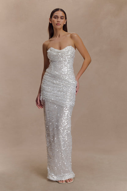 Nala Strapless Sequin Maxi Dress - Ivory