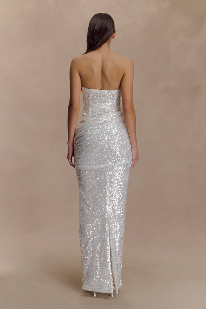 Nala Strapless Sequin Maxi Dress - Ivory