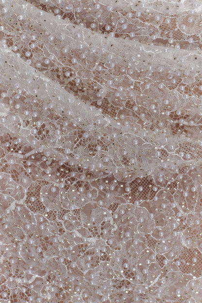 Connie Beaded Bodycon Mini Dress - Nude