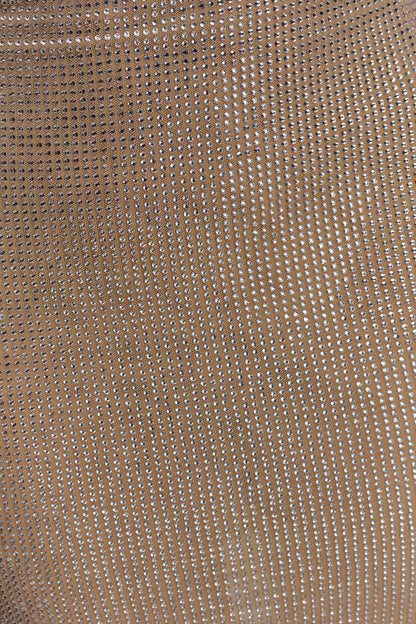 Jasmyn Hot Fix Mini Dress With Mesh Back - Nude