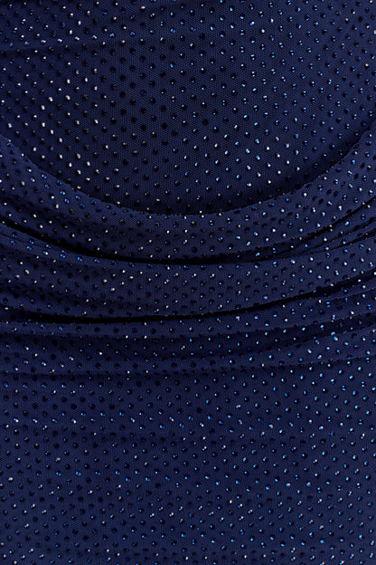 Mattea Diamante Mini Dress With Scarf - Navy