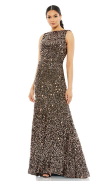 Cowl-Back Long Sequin Prom Dress: Mac Duggal 26331