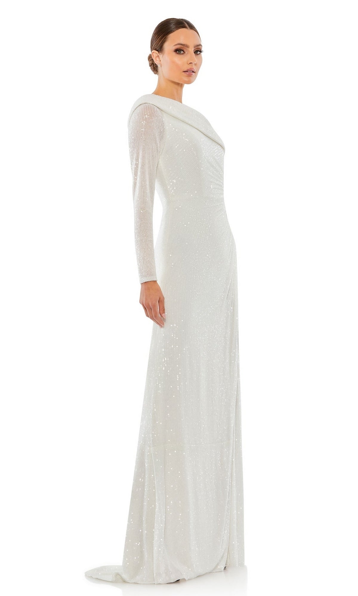 One-Sleeve Sequin Formal Dress: Mac Duggal 26571
