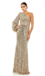 One-Sleeve Sequin Formal Gown: Mac Duggal 26717