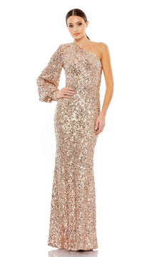 One-Sleeve Sequin Formal Gown: Mac Duggal 26717