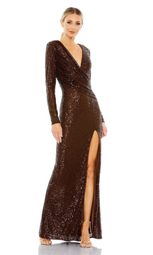 Long Sleeve Sequin Formal Gown: Mac Duggal 26723