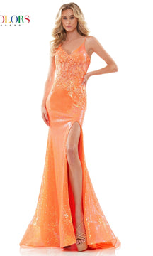 Back-Tie Long Sequin Prom Dress 2848