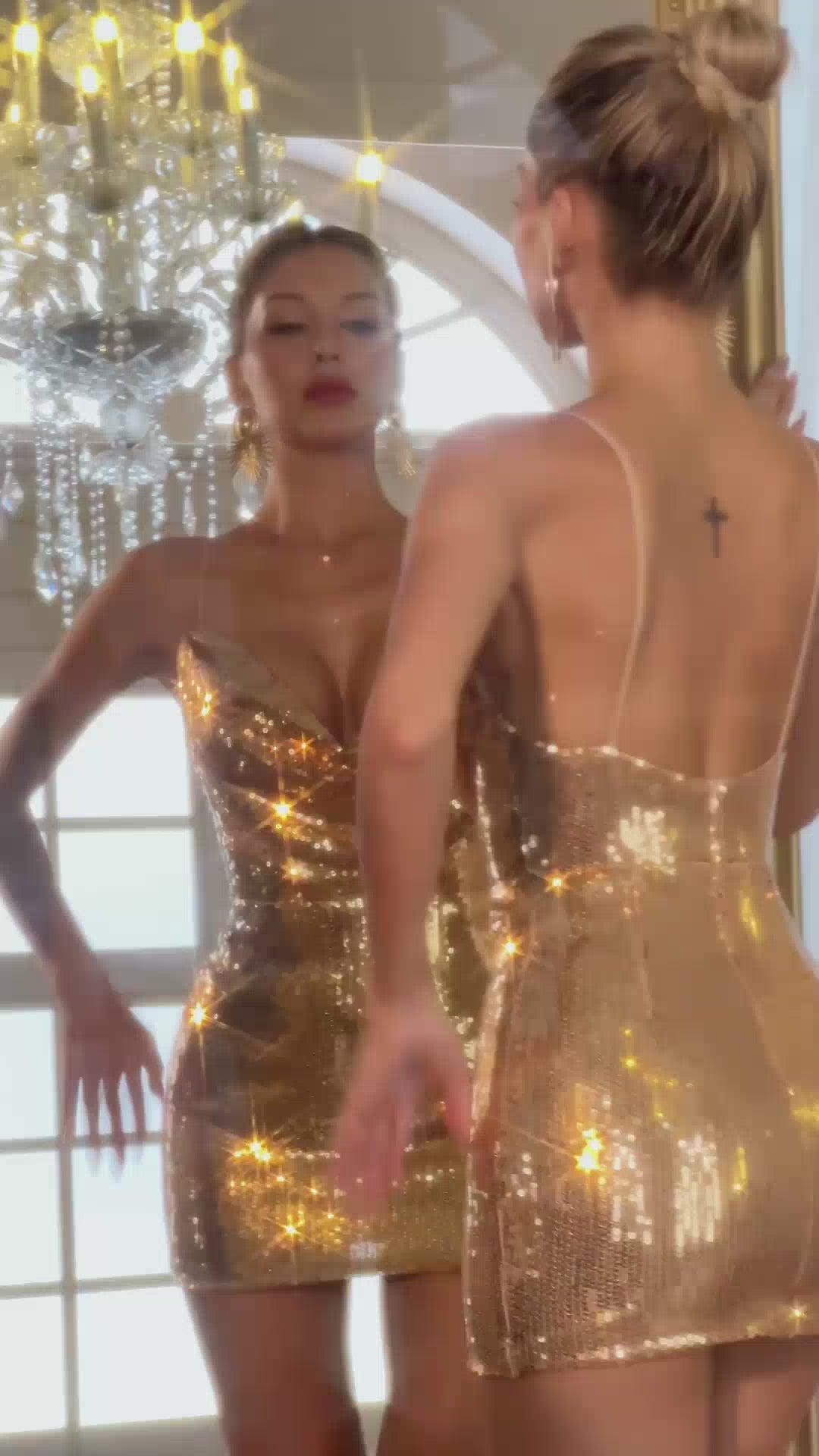 Lloyd Spaghetti Sequin Mini Dress