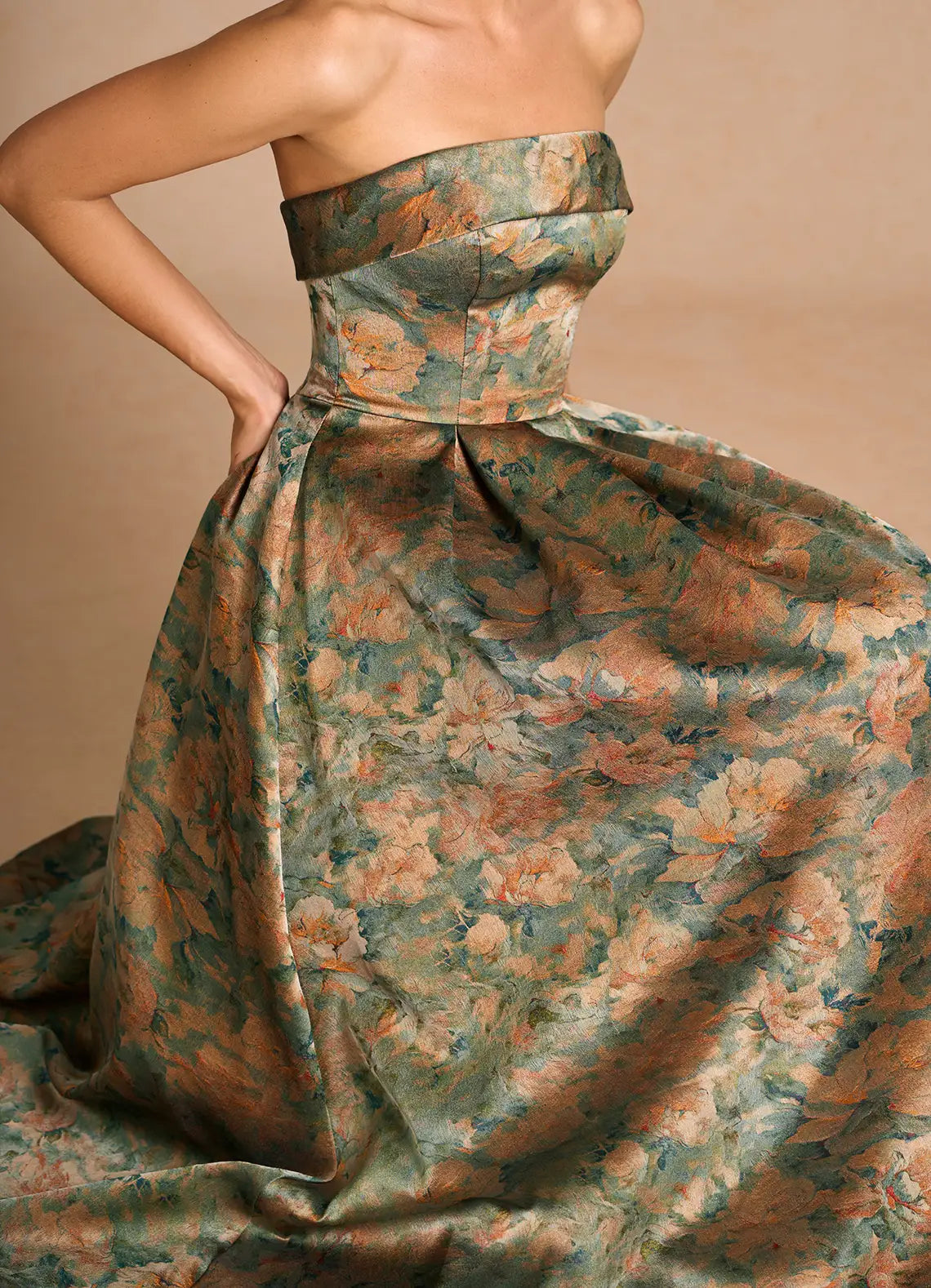 Céleste Vintage Teal Maxi Dress