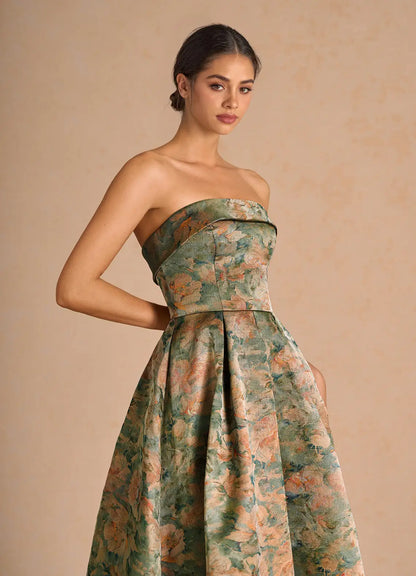 Céleste Vintage Teal Maxi Dress