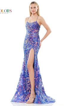 Sequin-Embroidered Long Formal Prom Dress 3139