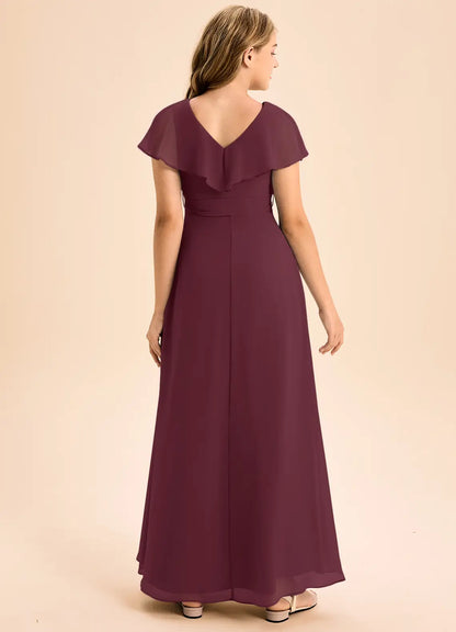 Cabernet A-Line with Pockets Chiffon Dress