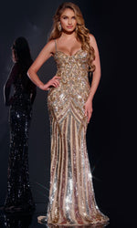 Jovani Long Sequin-Print Prom Dress 38300