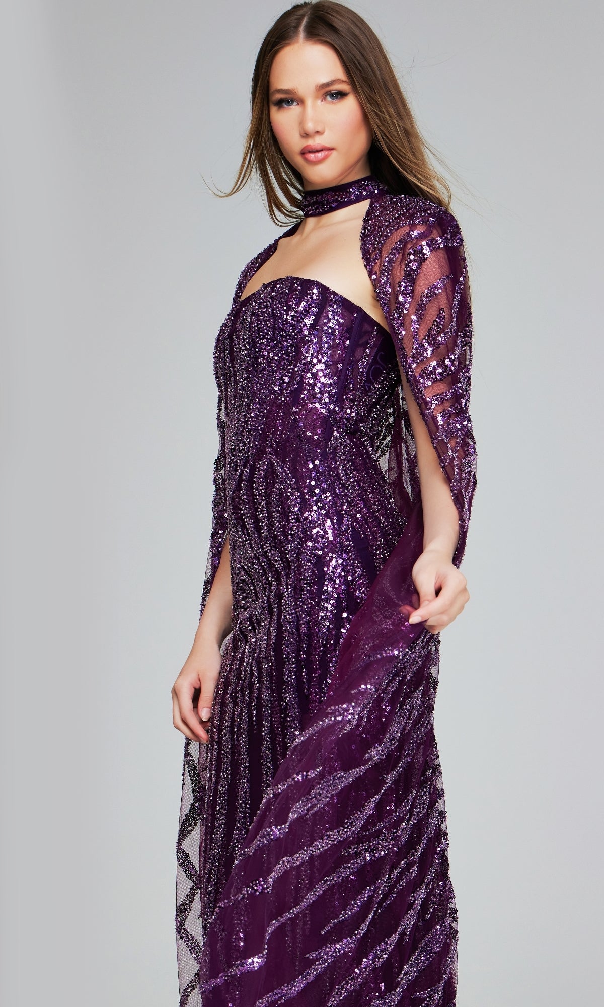 Purple Sequin Pageant Dress: Jovani 39046