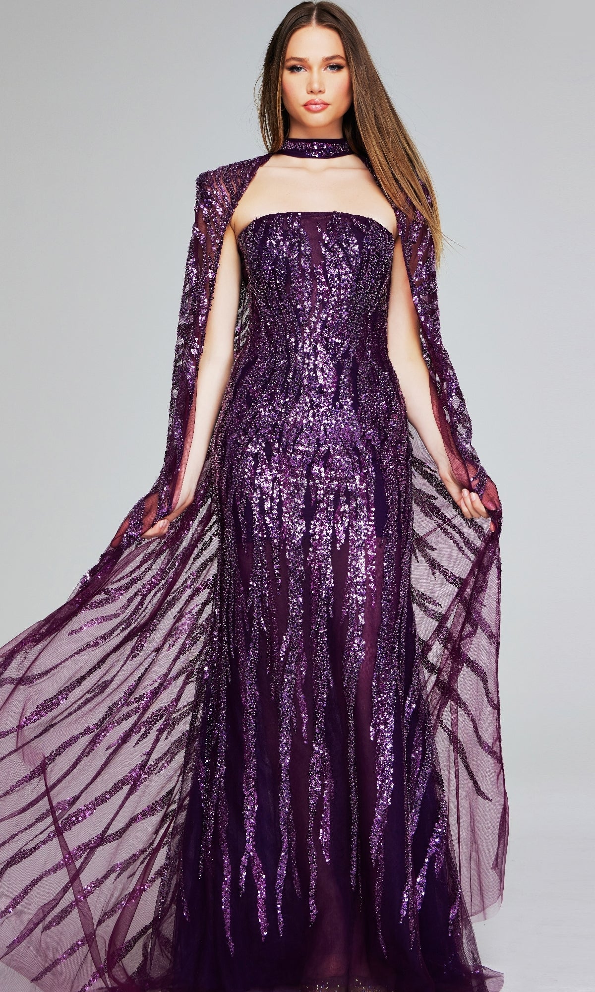 Purple Sequin Pageant Dress: Jovani 39046