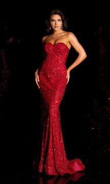 Strapless Long Sequin Evening Gown 391