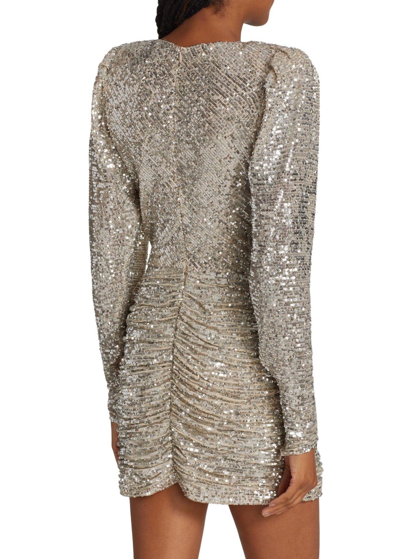 Elena Sequin Cowlneck Minidress