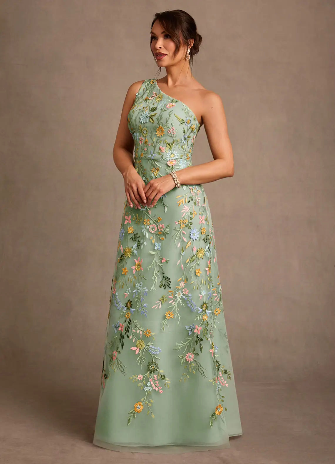 Dusty Sage A-Line Lace Dress