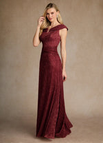 Ruby A-Line Pleated Metallic Mesh Dress