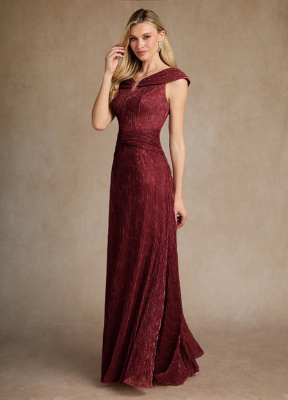 Ruby A-Line Pleated Metallic Mesh Dress