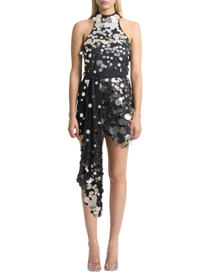 Dream Of Light Sequined Wrap Minidress