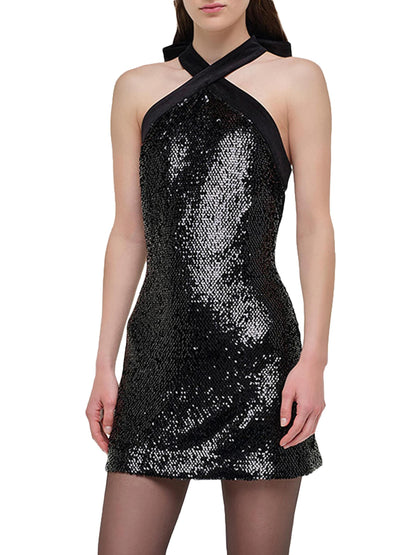 Isla Sequined Halter Minidress