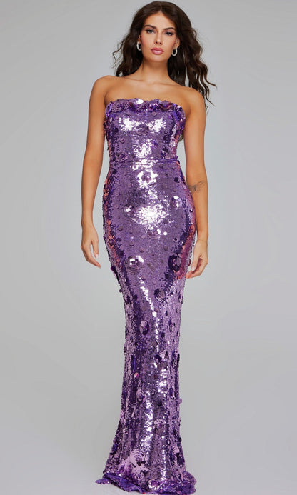 Strapless Long Sequin Prom Dress: Jovani 42154