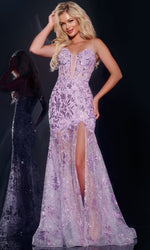 Sequin-Lace Long Mermaid Prom Dress: Jovani 42203