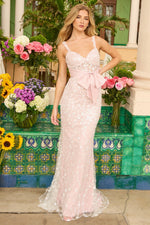 Sequin-Lace Long Prom Dress: Ava Presley 42218