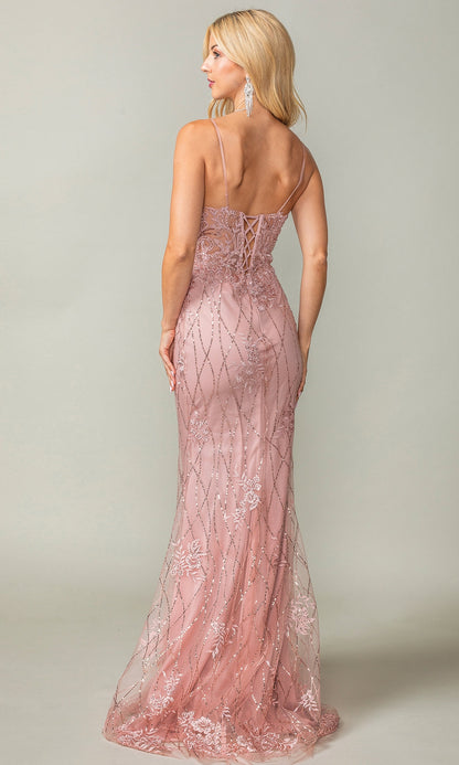 Sequin-Print Long Prom Dress: Dancing Queen 4371