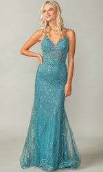 Sequin-Print Long Prom Dress: Dancing Queen 4371