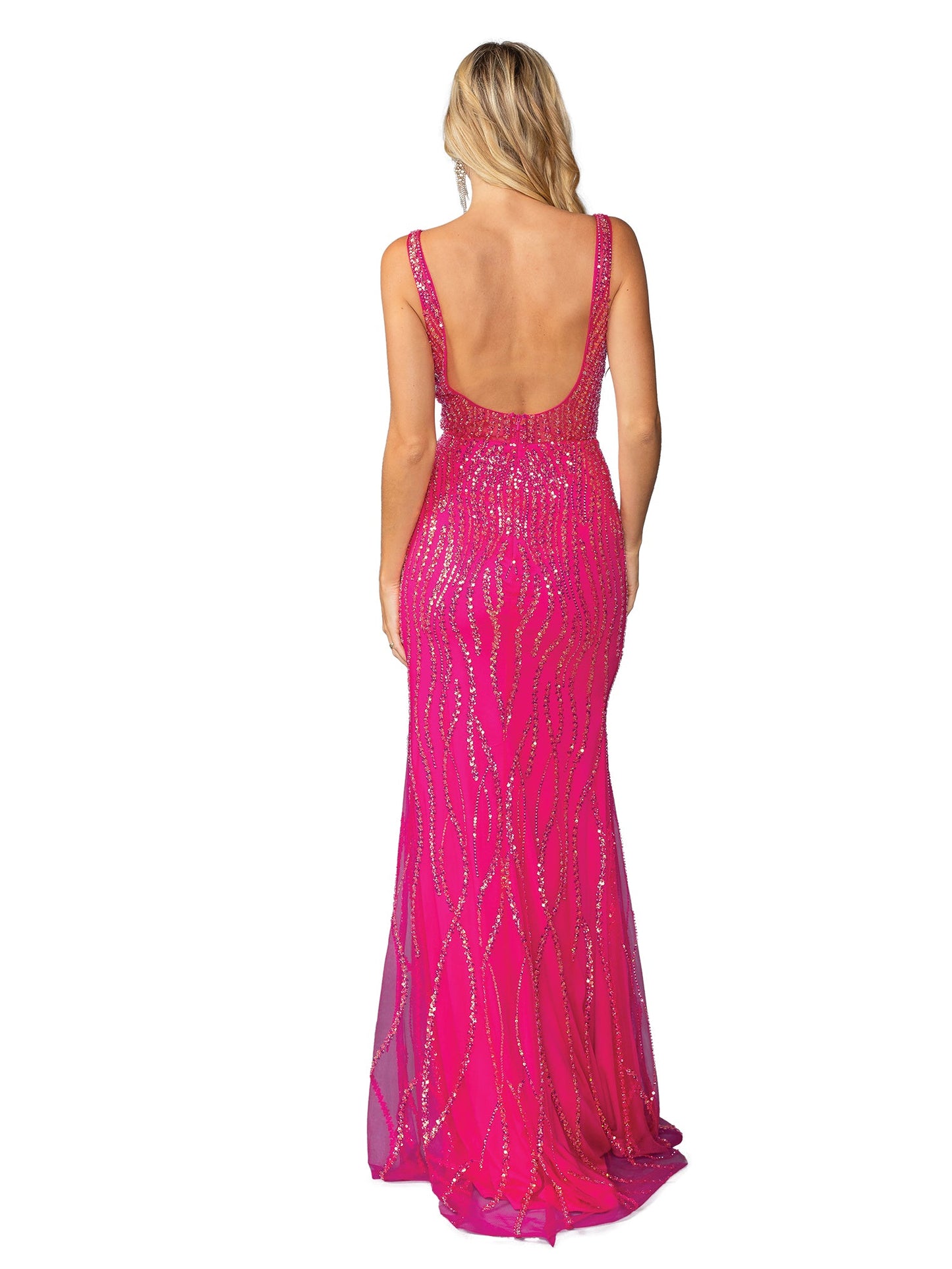 Long Sequin-Print Prom Dress: Dancing Queen 4418