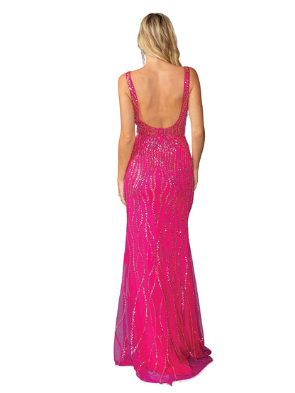 Long Sequin-Print Prom Dress: Dancing Queen 4418