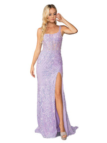Long Sequin-Print Prom Dress: Dancing Queen 4461