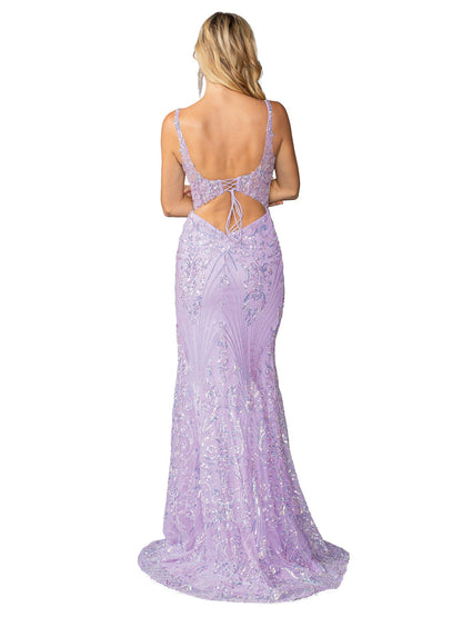 Long Sequin-Print Prom Dress: Dancing Queen 4461