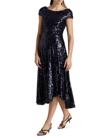 Sequin Fit-And-Flare Midi-Dress