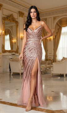 Rose Gold Sequin Prom Gown: Dancing Queen 4557