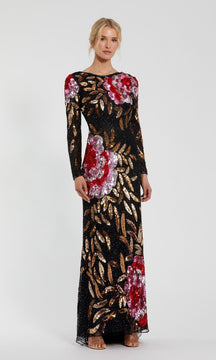 Long Sleeve Sequin Formal Gown: Mac Duggal 4566