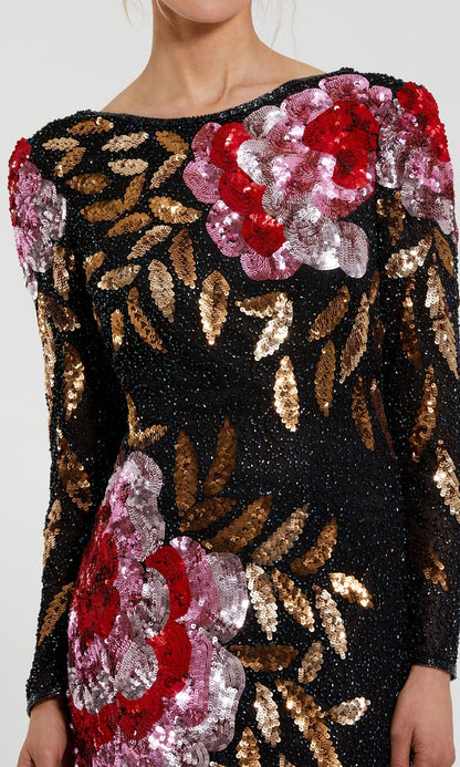 Long Sleeve Sequin Formal Gown: Mac Duggal 4566