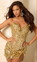 Strapless Short Sequin Hoco Dress: Jovani 46715