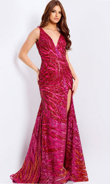 Low-Back Long Sequin Prom Dress: Jovani 47682