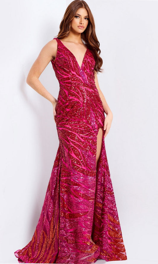 Low-Back Long Sequin Prom Dress: Jovani 47682
