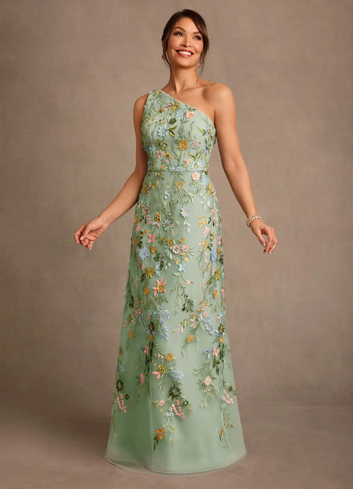 Dusty Sage A-Line Lace Dress
